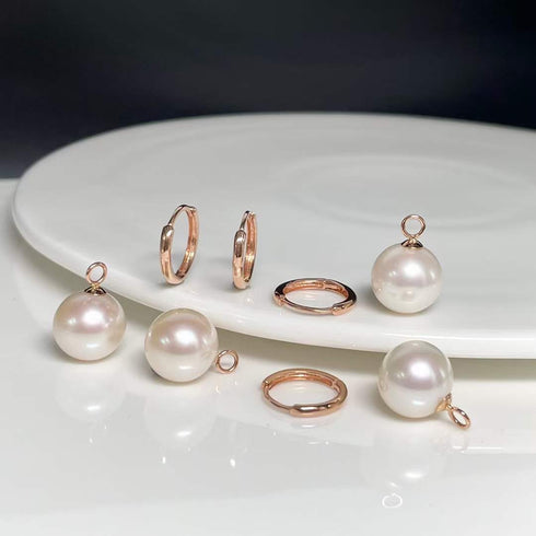 Power Edison Pearl Gold Hoop Earrings - Versatile Design